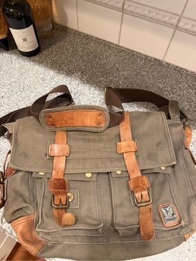 I Am Legend Military Green Canvas And Leather Bag